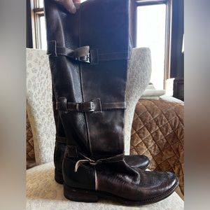 Bed Stu tall riding boots Women’s size 9 chocolate / cherry cola color leather